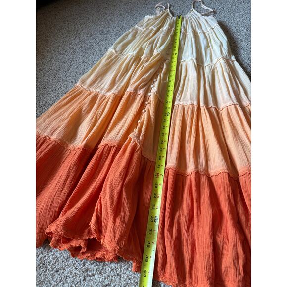 By Anthropologie Ombre Sunrise Tiered Maxi Dress Sundress Boho Bohemian Beach - Picture 4 of 7